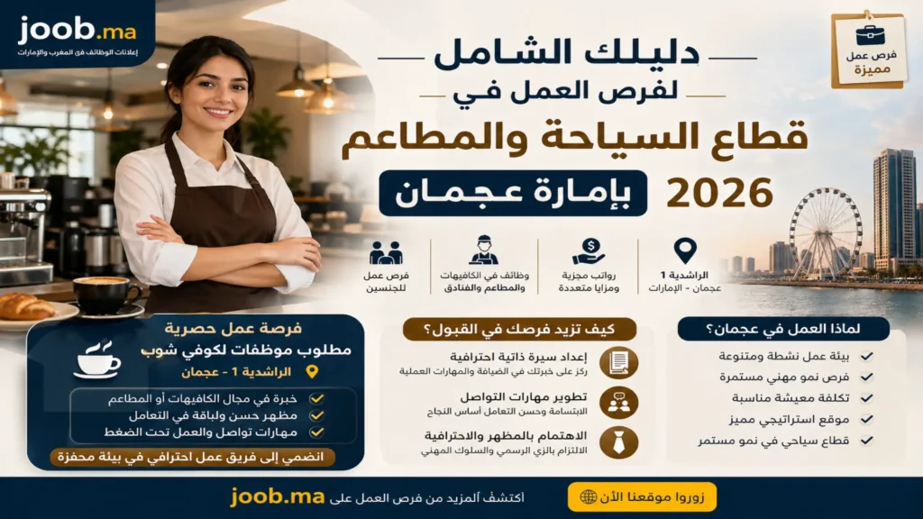 دليلك الشامل لفرص العمل في قطاع السياحة والمطاعم بإمارة عجمان 2026